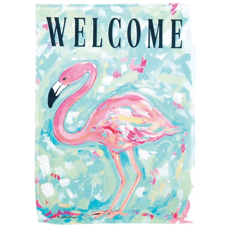 Flag Welcome Flamingo Polyester 