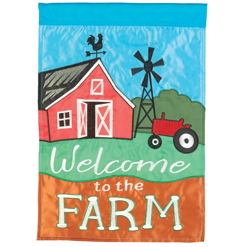 Flag Welcome To The Farm Polyester 