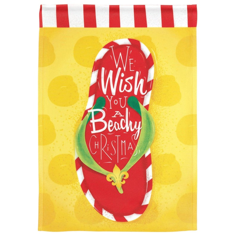 Flip Flop We Wish You A Beachy Christmas Garden Print Flag