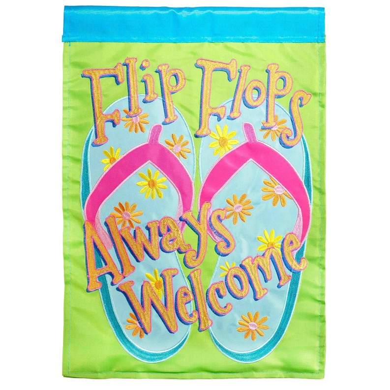 Flip Flop Welcome Applique Garden Flag
