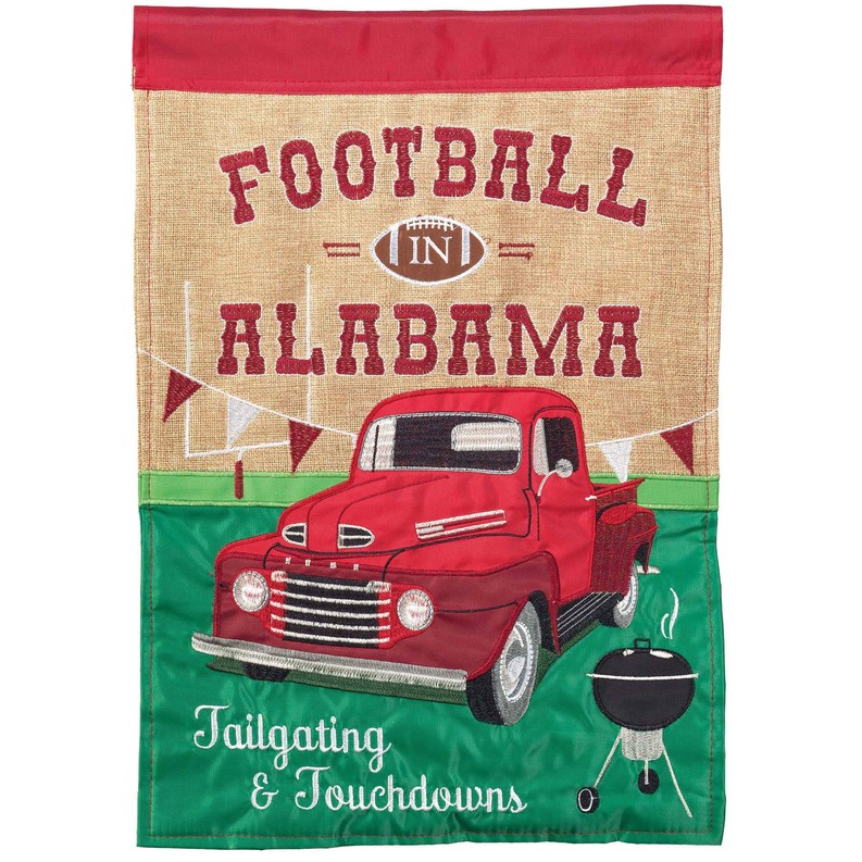 Football In Al Crmsn& Burlap Garden