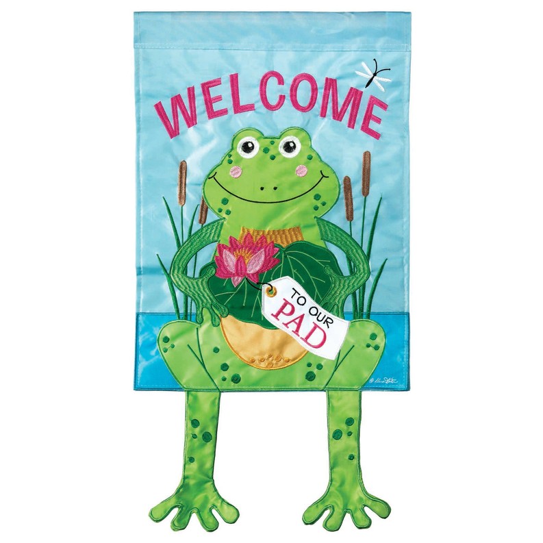 Frog Welcome To Our Pad Crazy Leg Flag