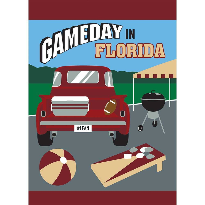 Gameday In Florida Garnet & Garden Flag