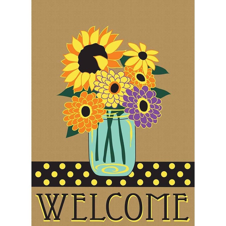 Garden Summer Floral-Welcome Flag