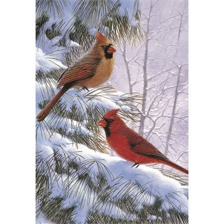 Garden Winter Song Birds Flag