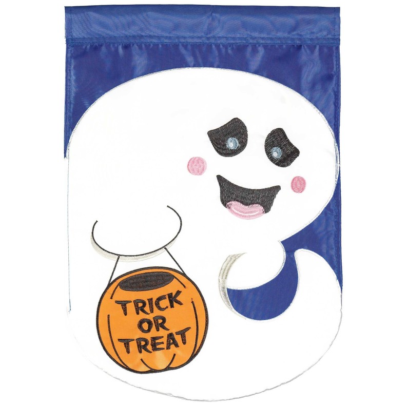 Ghost Trick Or Treat Flag Poly Garden
