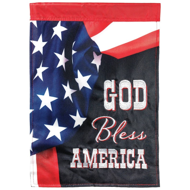 God Bless America Flag Applique Plus