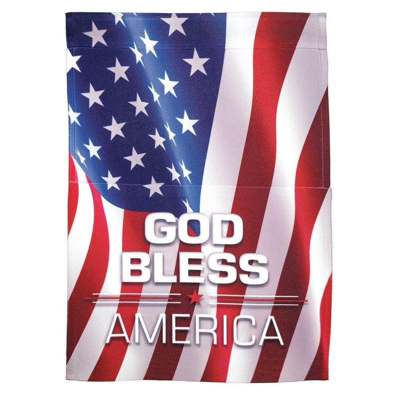 God Bless America Print Garden Flag