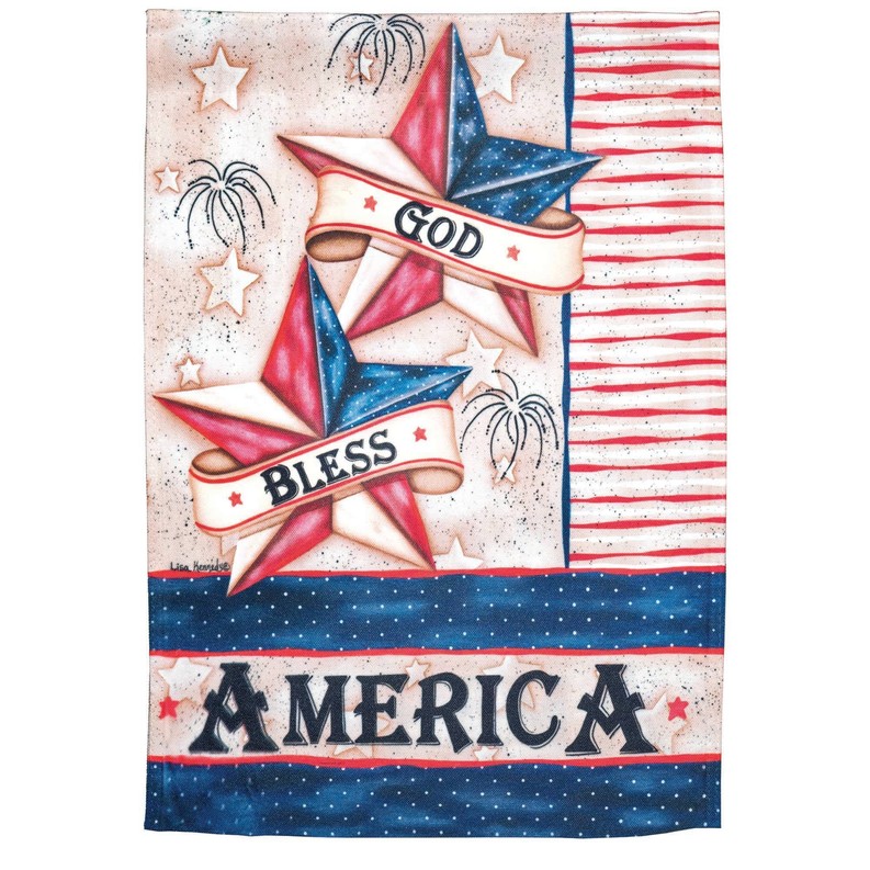 God Bless America Stars Print Garden Flag