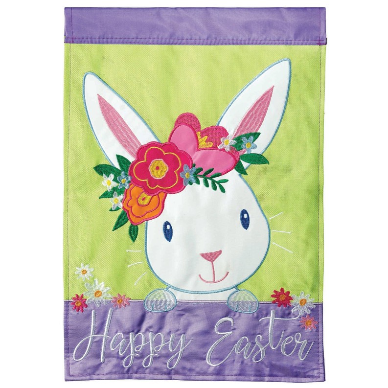 Happy Easter Bunny Double Applique Flag