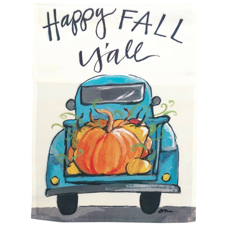 Happy Fall Y'All Truck Print Flag
