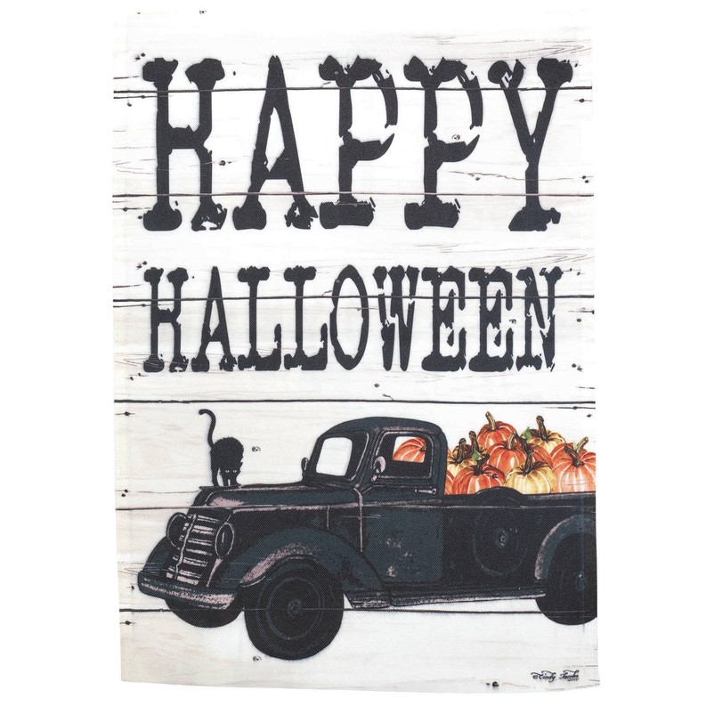 Happy Halloween Truck Garden Print Flag