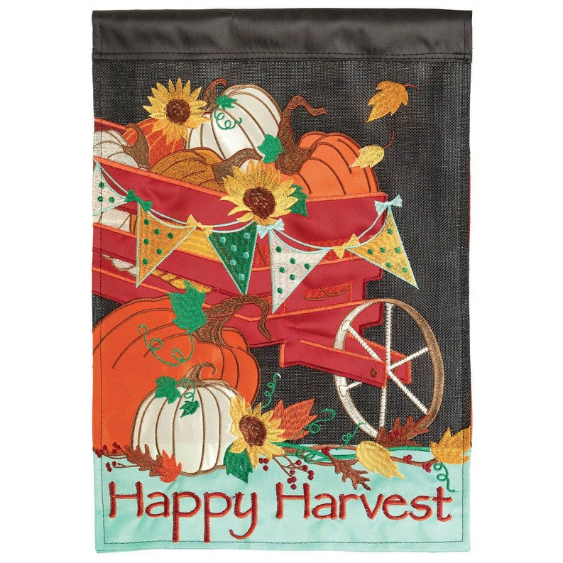 Happy Harvest Double Applique Garden Flag