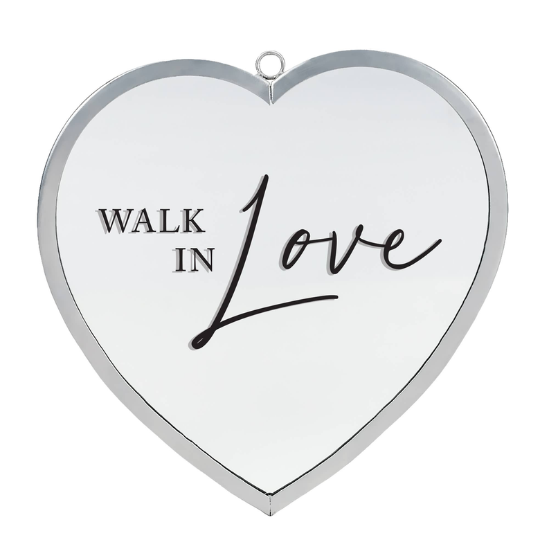 Heart Mirror Walk In Love Silver