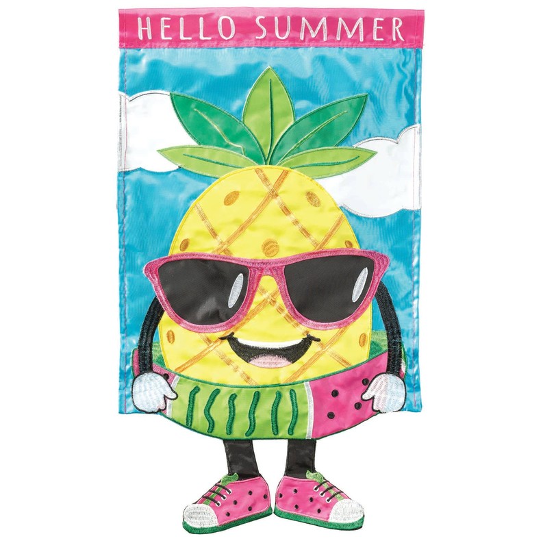 Hello Summer Pineapple Crazy Legs Flag