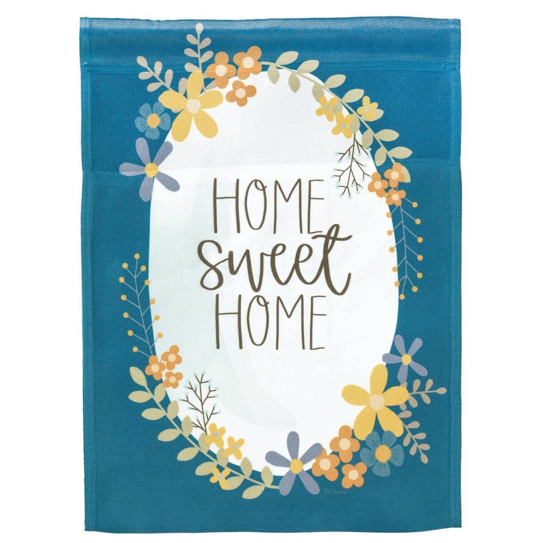 Home Sweet Home Floral Print Flag 