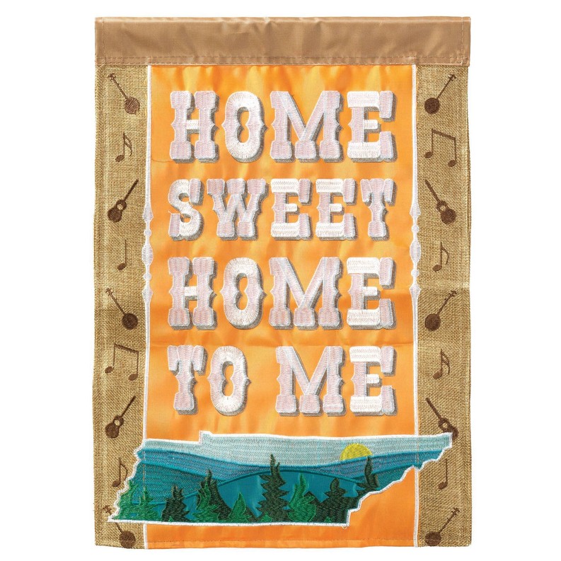 Home Sweet Home Tennessee Flag Applique Garden Flag 