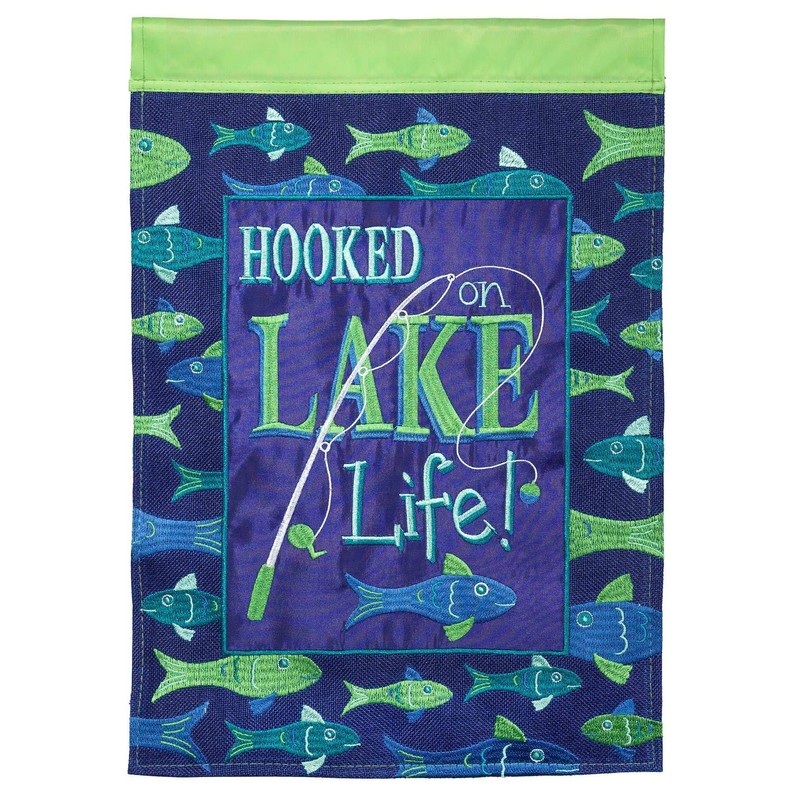 Hooked Lake Life Double Applique Garden Flag
