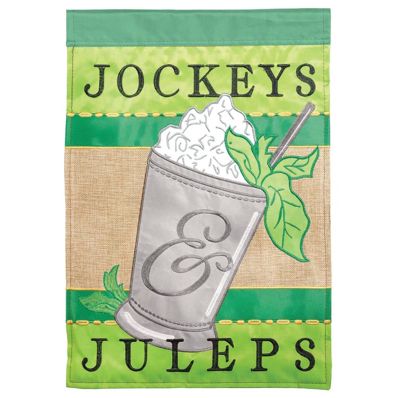 Jockeys & Juleps Applique Garden Flag