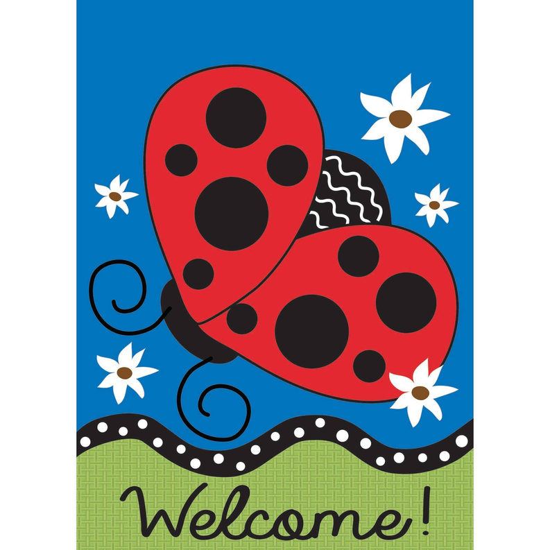 Ladybug Welcome Blap Flag