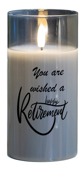 Led Candle Happy Retirement 6In 