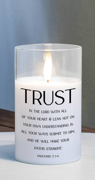 Led Candle Trust The Lord Prov 3:5-6 