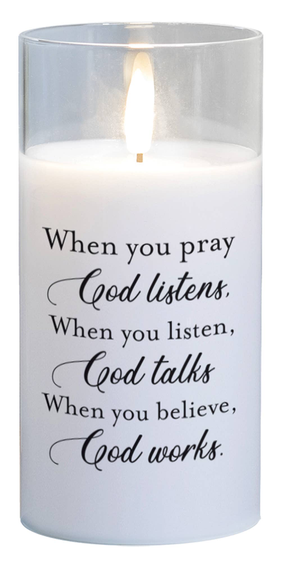 Led Candle When You Pray God Listens 