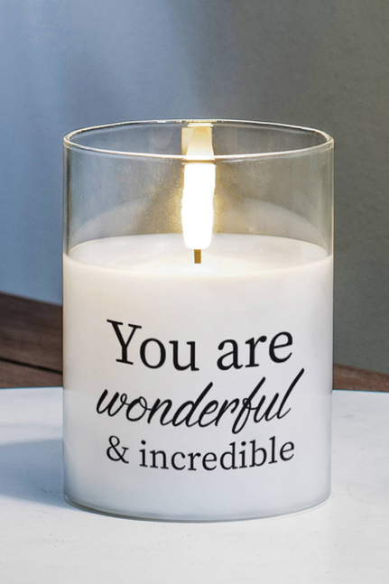 Led Candle You Are Wonderful 4In 