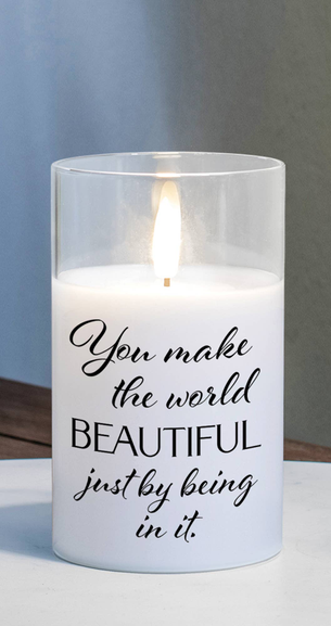Led Candle You Make The World 5In 
