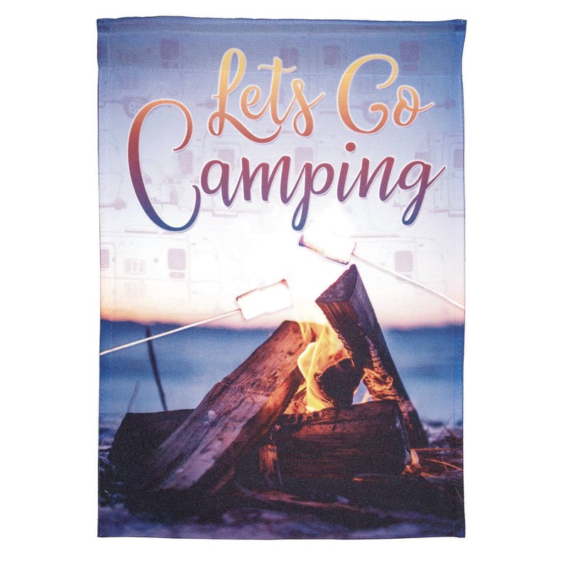 Let's Go Camping Print Garden Flag