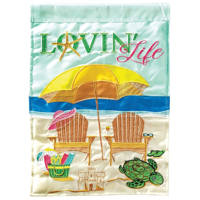 Lovin' Life Beach Chair Flag Poly Garden