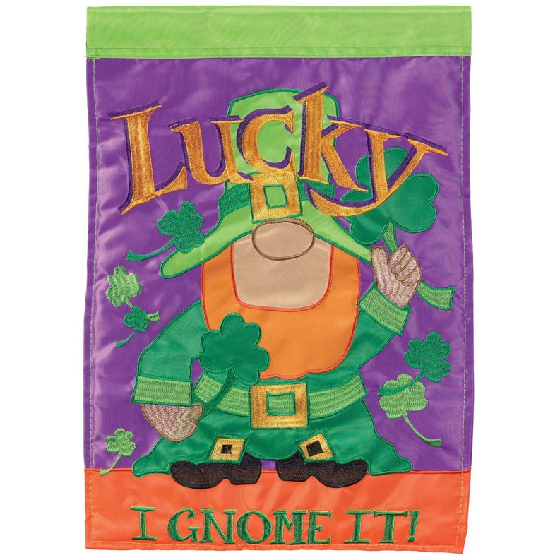 Lucky I Gnome It Flag Poly Garden