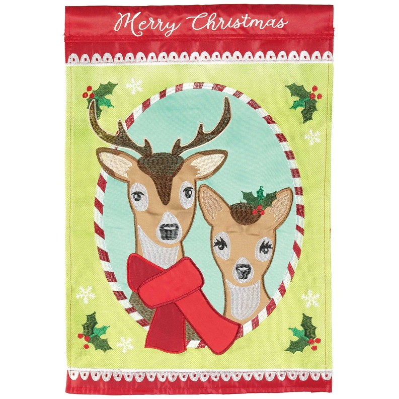 Merry Christmas Deer Flag Poly 