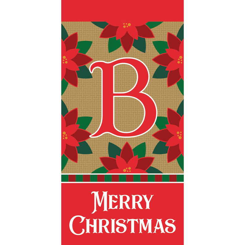 Merry Christmas Monogram Mini Flag