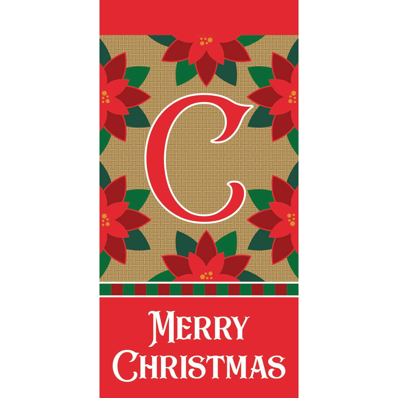 Merry Christmas Monogram Mini Flag