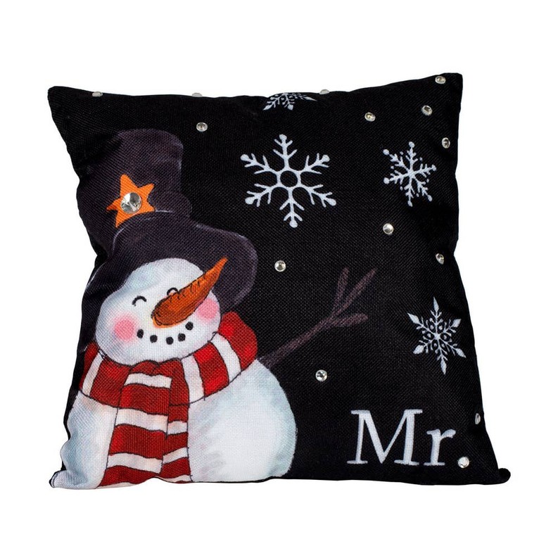 Mr Snowman Throw Pillow