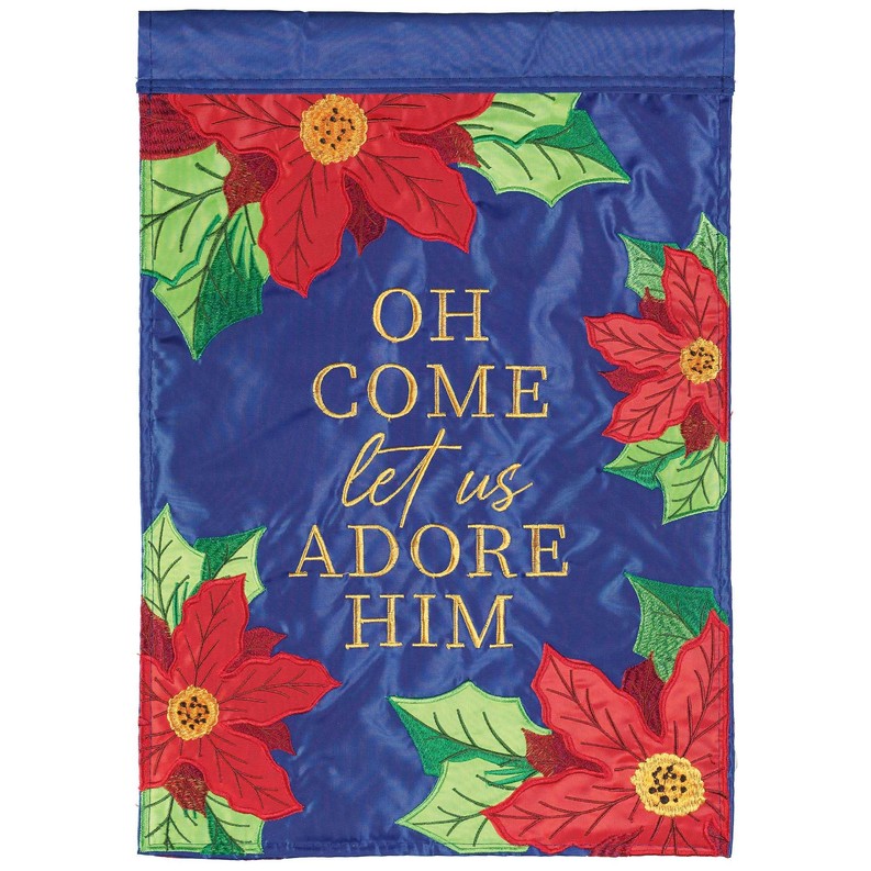 Oh Come Let Us Adore Him Flag Poly