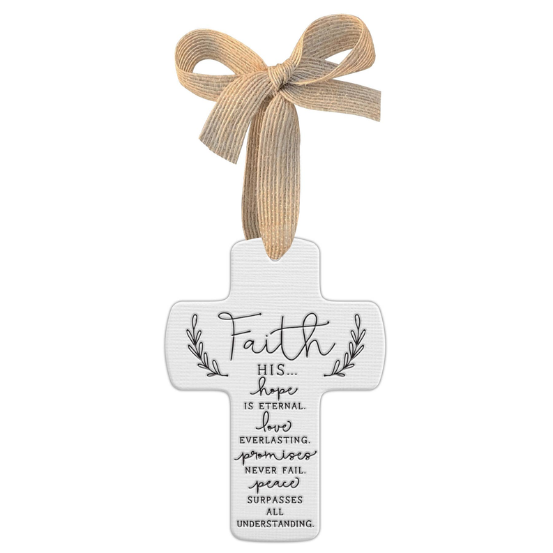 Ornament Cross Faith Ribbon Hang