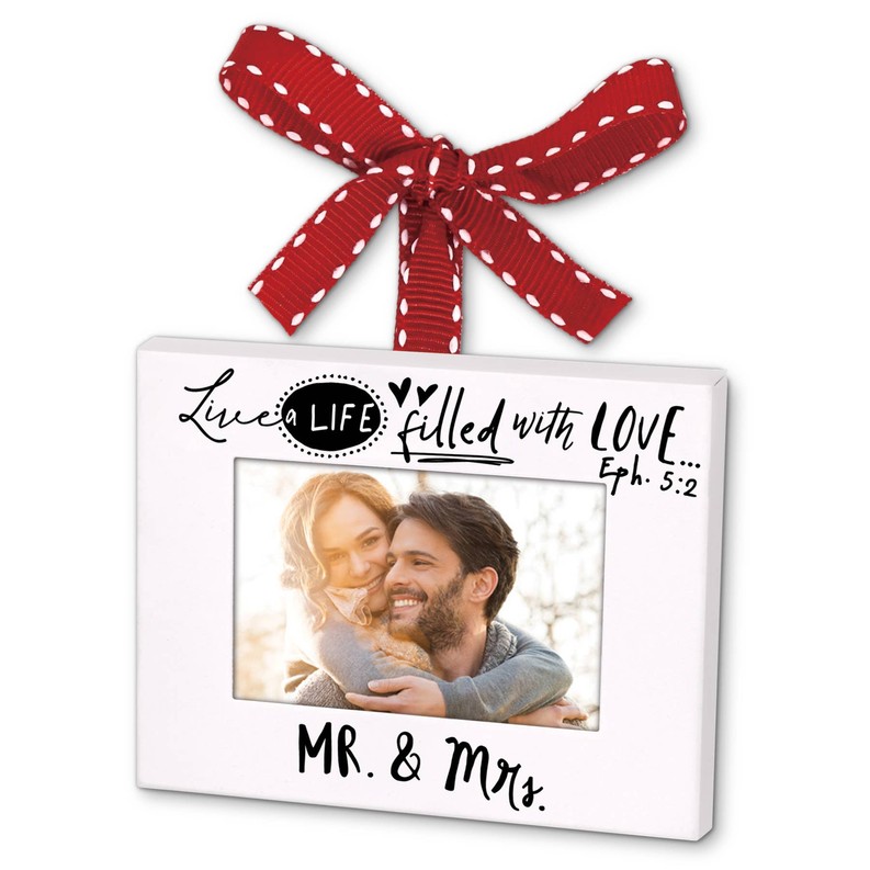 Ornament Frame Mr And Mrs Ribbon Hang