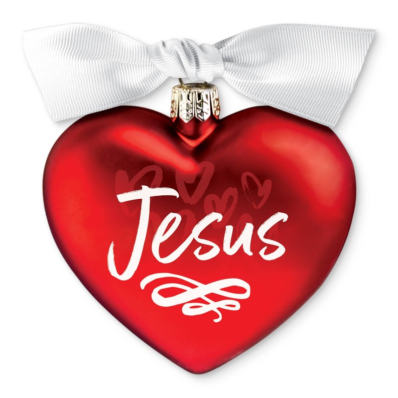 Ornament Heart Jesus Ribbon Hang