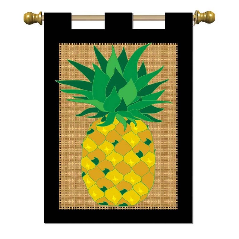 Pineapple Burlap Garden Flag 