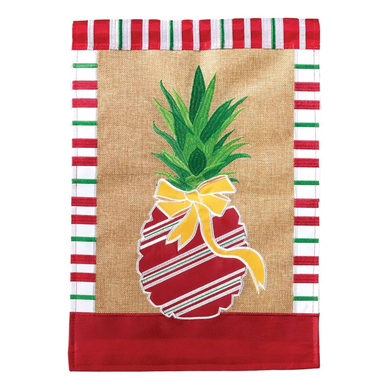 Pineapple Burlap Garden Flag