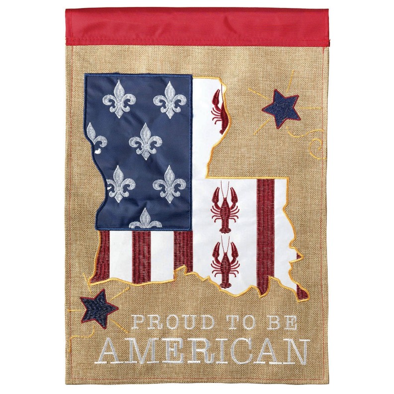 Proud American Fleur De Lis House Flag