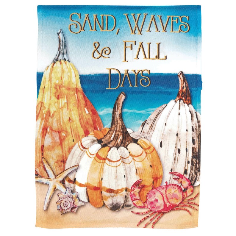 Pumpkins Sand Waves & Fall Days Garden Print Flag