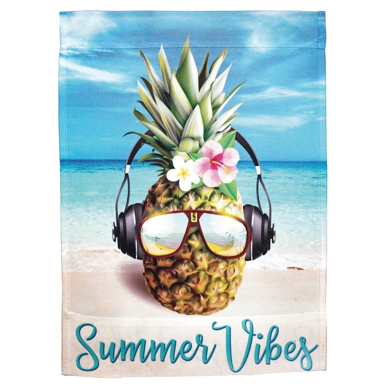 Summer Vibes Pineapple House Print Flag