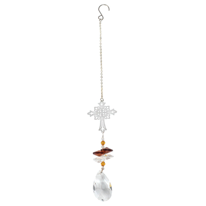 Suncatcher Cross Crystal With Sunction Cup