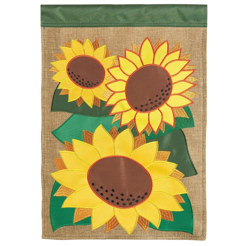 Sunflowers Burlap Garden Flag