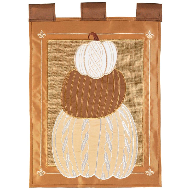 Sweater Pumpkin Stack Flag Burlap