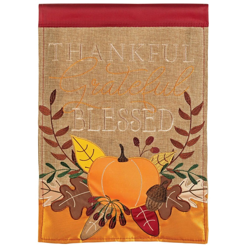 Thankful And Blessed Pumpkin Flag