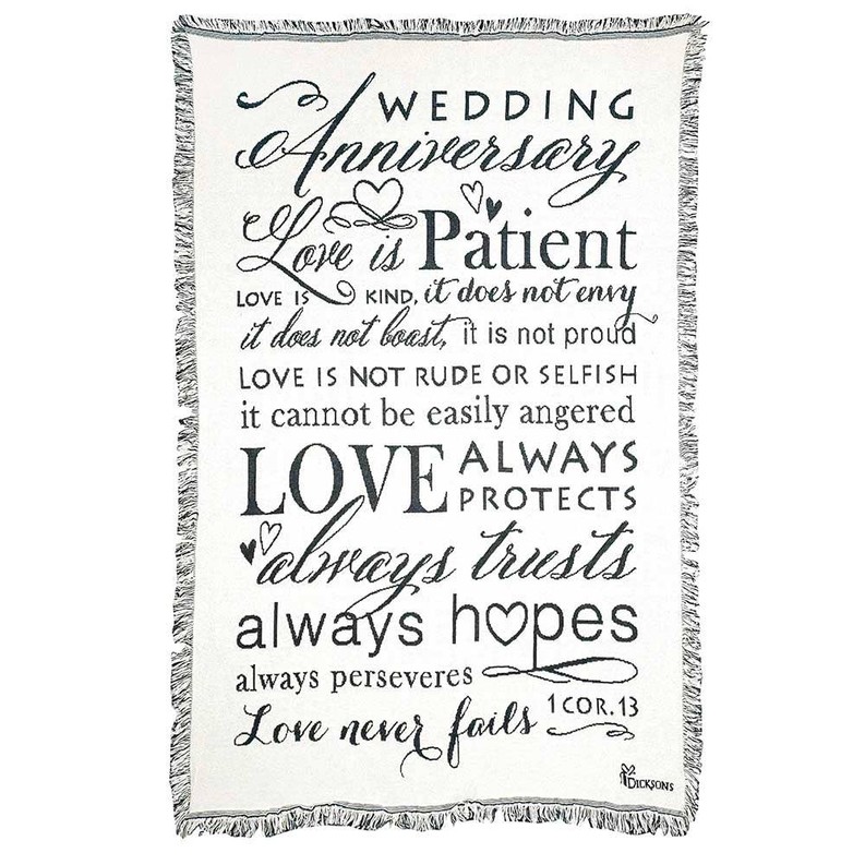 Throw Anniversary Love Is Patient 1 Cor